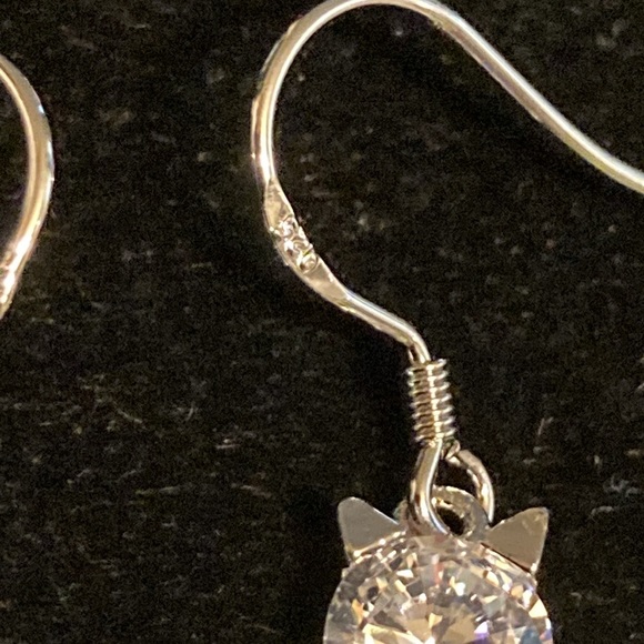 Sterling silver kitty earrings - Picture 2 of 5